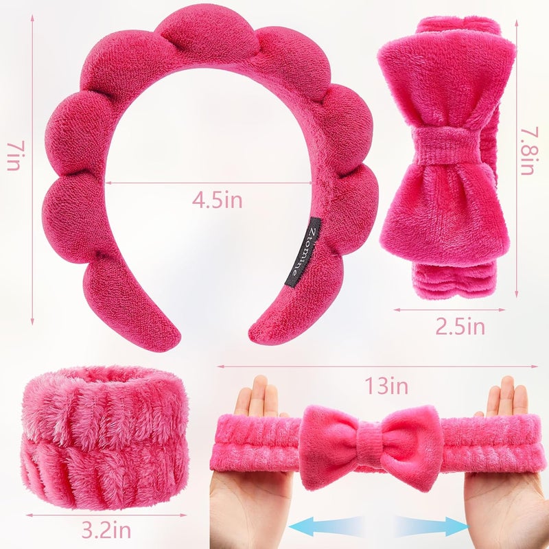 Ztomine Store Headbands for Women - Spa Headband and Wristband Set - Headband for Washing Face,Facial Mask,Makeup and Skin Care,Gifts for Women and Teen Girl Gifts Trendy Stuff - Image 2